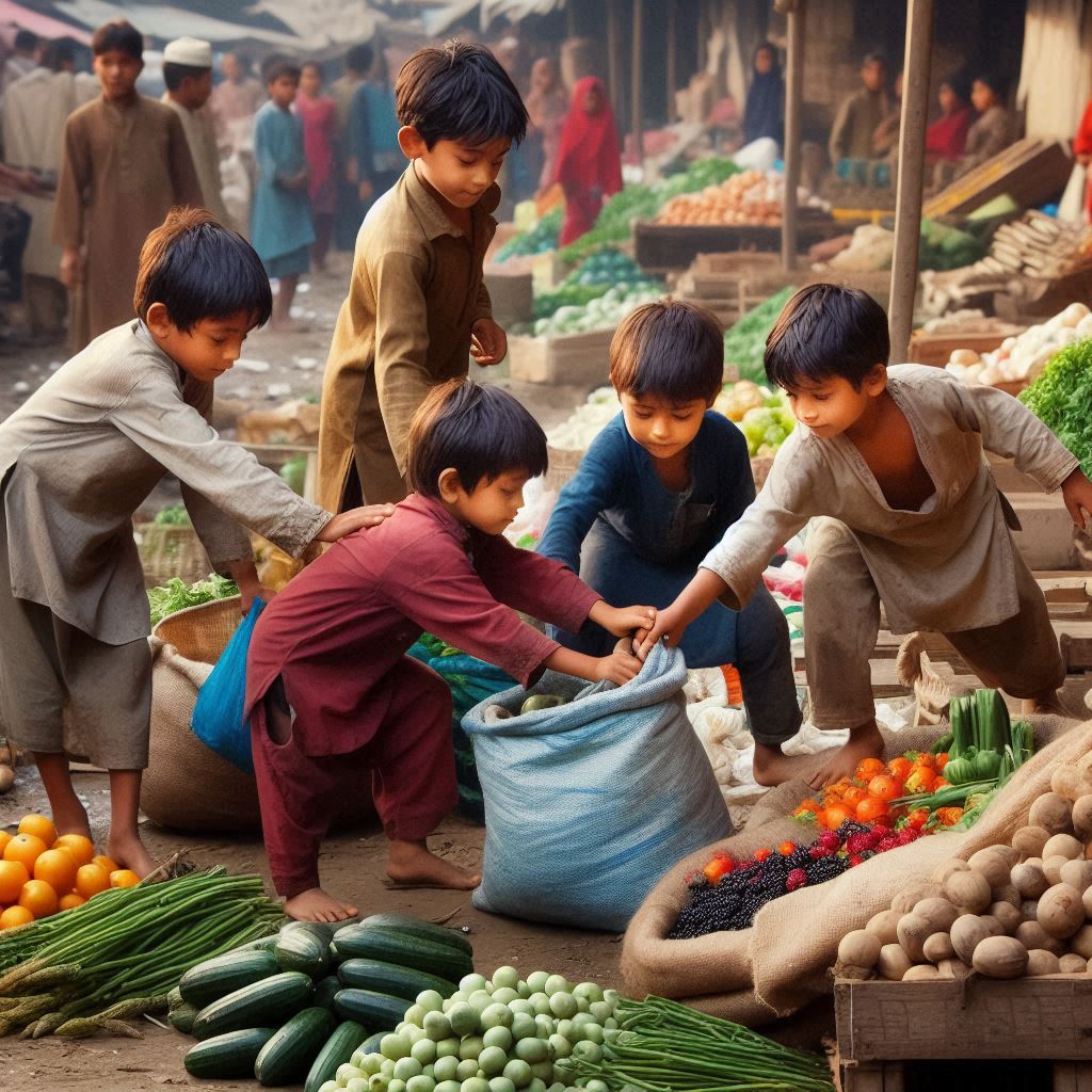 Anak Kecil Bantu Angkat Barang Pedagang Pasar tanpa Diminta